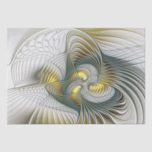 Papier Mousseline Nobly Golden Turquoise Imaginaire Fractal Art