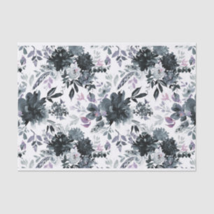 Papier Mousseline Nocturne Floral Marine Blue Flower Bouquets Mariag
