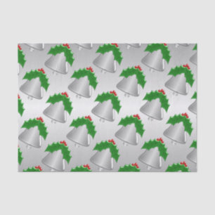 Papier Mousseline Noël argent Bell couleur argent