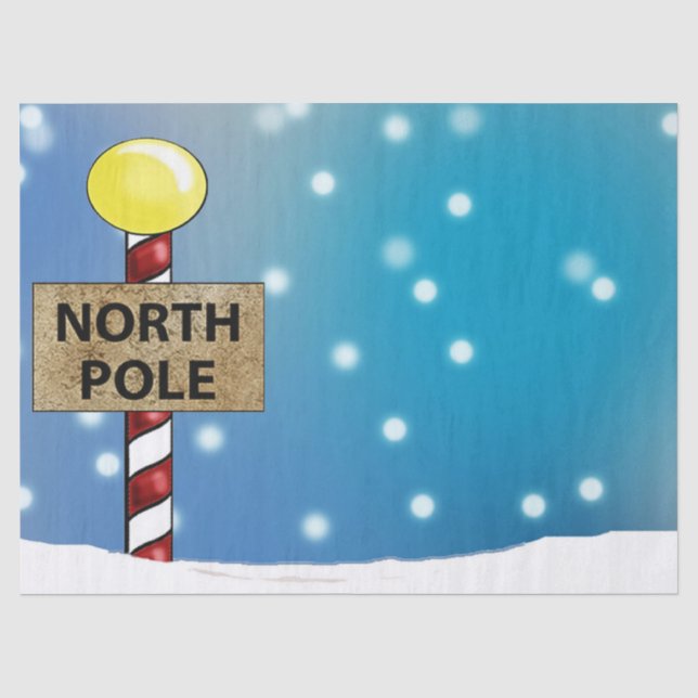 Papier Mousseline Noël au pôle Nord (Recto)