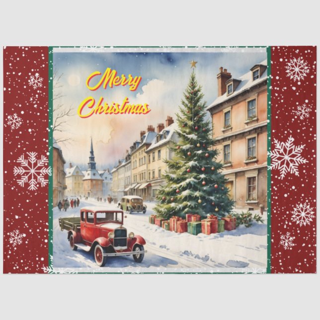 Papier Mousseline Noël belle collection Festive moderne (Recto)