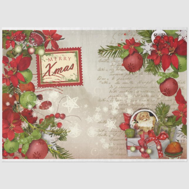 Papier Mousseline Noël Berries Design Series 1 (Recto)