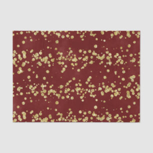 Papier Mousseline Noël Bourgogne et Faux Gold Parties scintillant