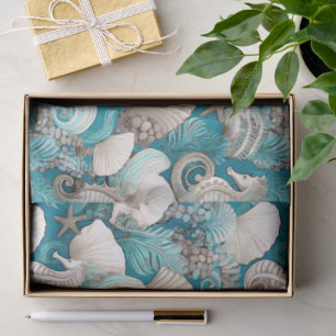 Papier Mousseline Noël côtier Bold Motif hippocampe #4 ID1009