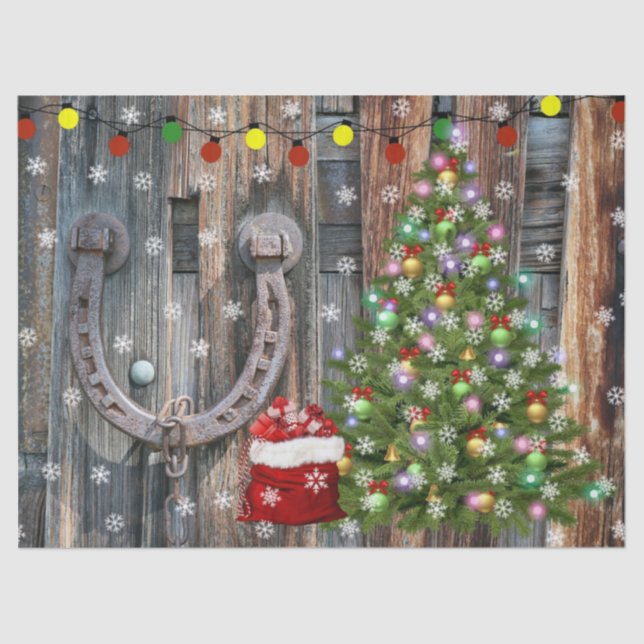 Papier Mousseline Noël de charme de campagne (Recto)
