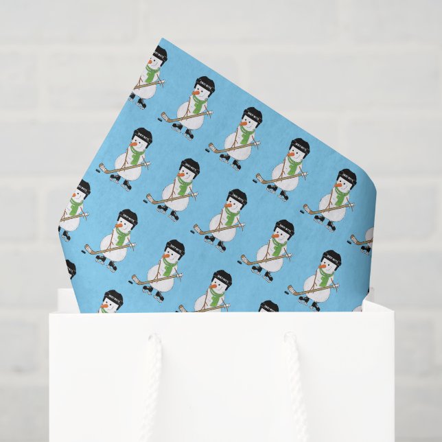 Papier Mousseline Noël de Hockey Snowman (Sac cadeau)