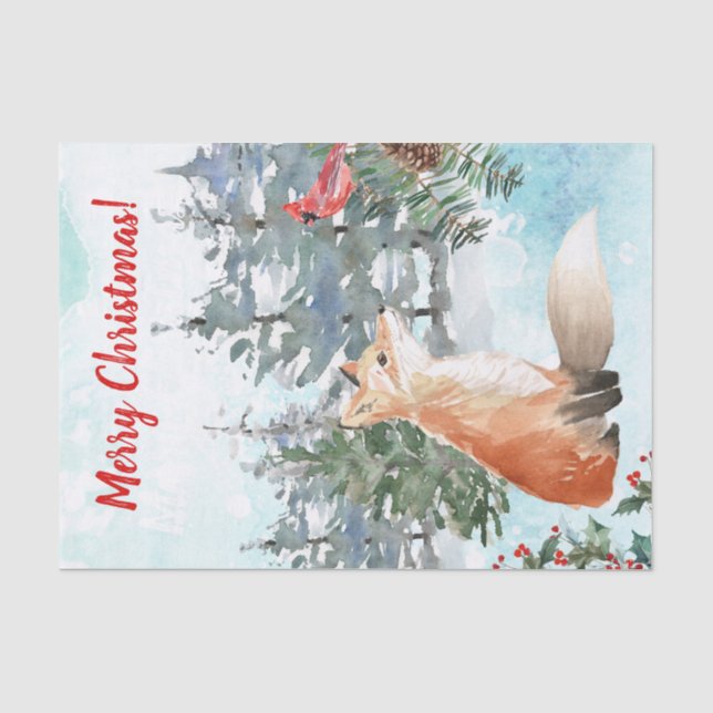 Papier Mousseline Noël de la renard boisée (Recto)