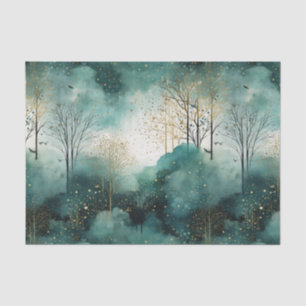 Papier Mousseline Noël des arbres verts