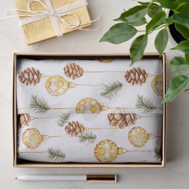 Papier Mousseline Noël des cônes de pin de miel (Cadeau)