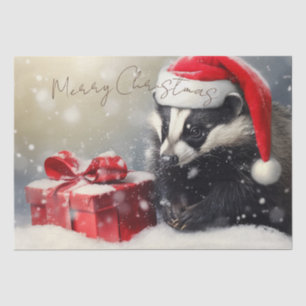 Papier Mousseline Noël d'hiver de mignon Badger