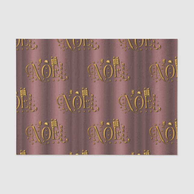 Papier Mousseline Noel d'or et Noël d'or Rose (Recto)