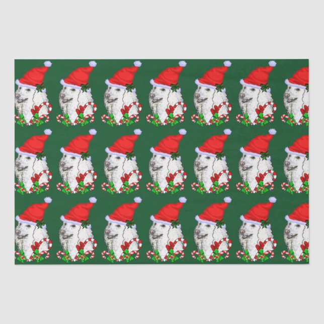 Papier Mousseline Noël du caniche de Noël (Recto)