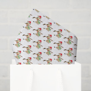 Papier Mousseline Noël du chien de hockey