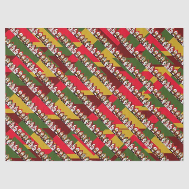 Papier Mousseline Noël du dessin animé de Santas (Recto)
