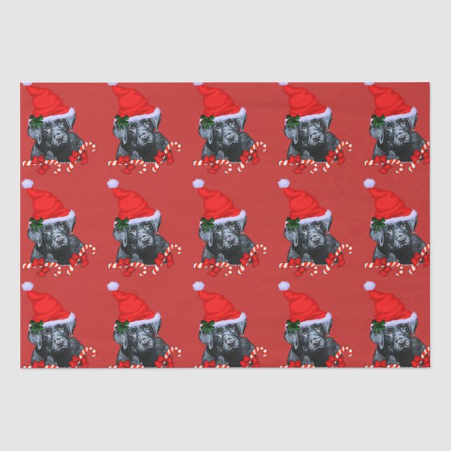 Papier Mousseline Noël du joli Black Labrador Retriever (Recto)