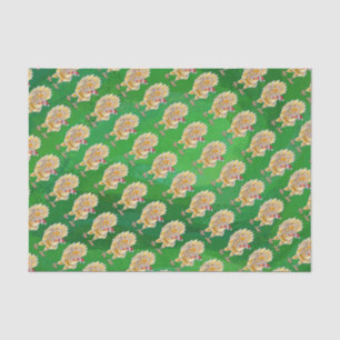 Papier Mousseline Noël Du Poulet Sur Vert