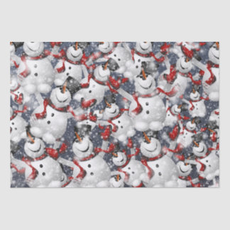 Papier Mousseline Noël Elégant de Snowman