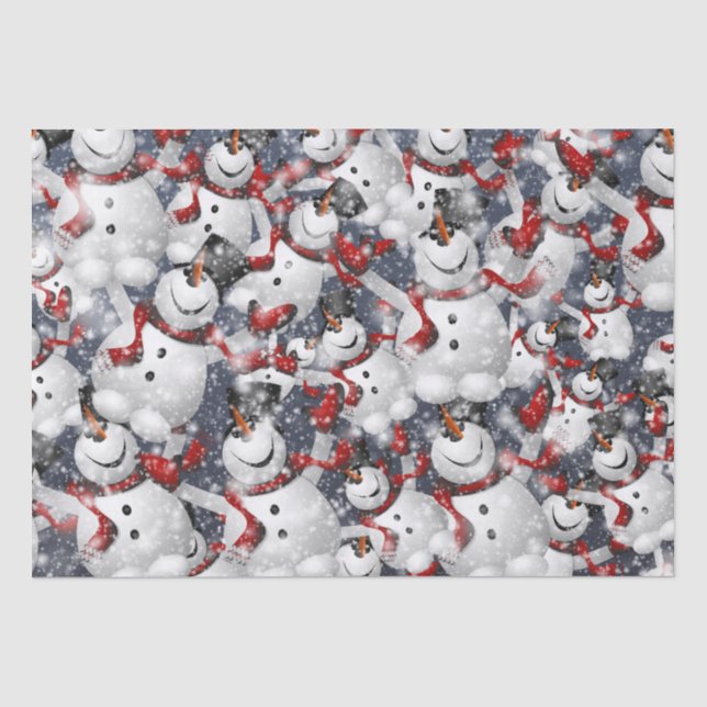 Papier Mousseline Noël Elégant de Snowman (Recto)