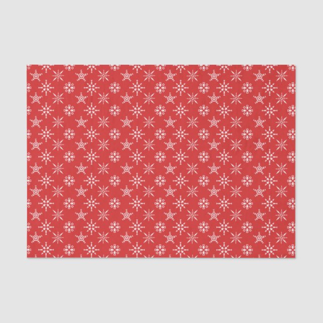 Papier Mousseline Noël Elégant Rouge Blanc Moderne Vacances (Recto)