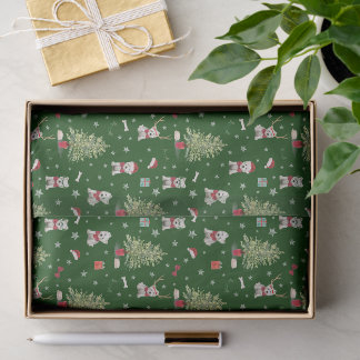 Papier Mousseline Noël Fantaisiste Westie Blanc