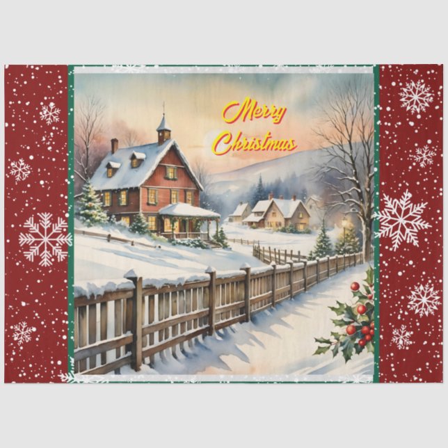 Papier Mousseline Noël festif Belle collection moderne (Recto)