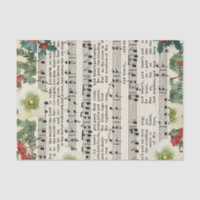 Noël Feuille religieuse Musique Tissu Papier