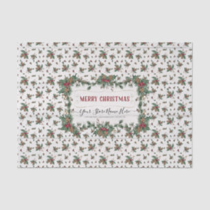 Papier Mousseline Noël Holly Pine Mistletoe Classic Business