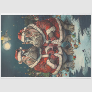 Papier Mousseline Noël M. Mme Santa Claus Découpage