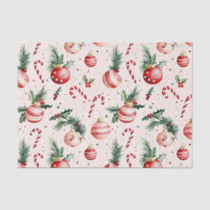 Papier Mousseline Noël mignon rouge rose