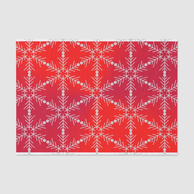 Papier Mousseline Noël moderne Red Snowflop (Recto)