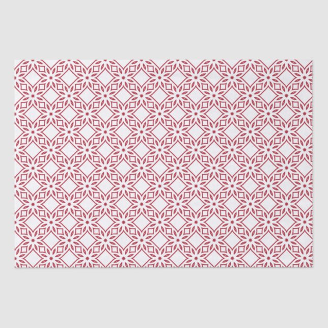 Papier Mousseline Noël Motif rouge et blanc (Recto)