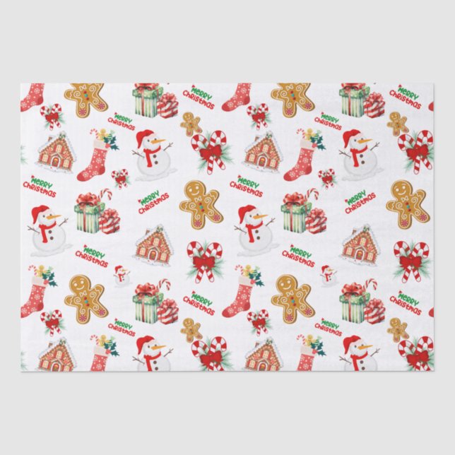 Papier Mousseline Noël Motif sans ambages (Recto)