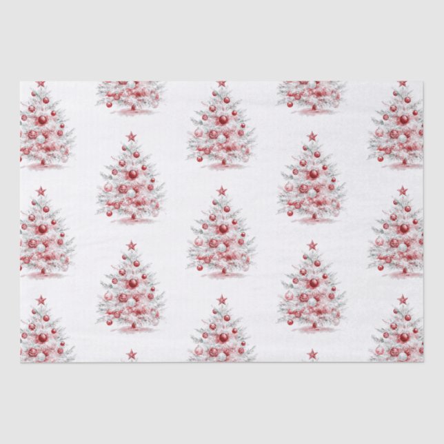 Papier Mousseline Noël Peppermenthe Blanc Rouge (Recto)