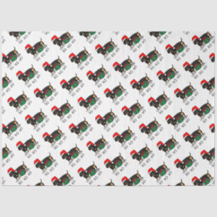 Papier Mousseline Noël Père Noël Dachshund (S noir & tan) Drôle