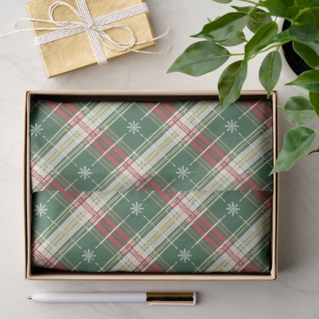 Papier Mousseline Noël Plaid 9 (Cadeau)