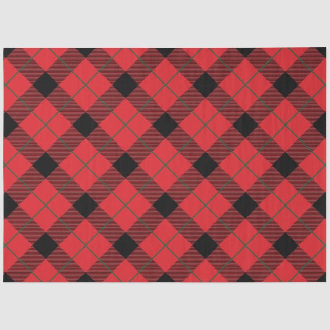 Papier Mousseline Noël Plaid Series Design 1 (Recto)