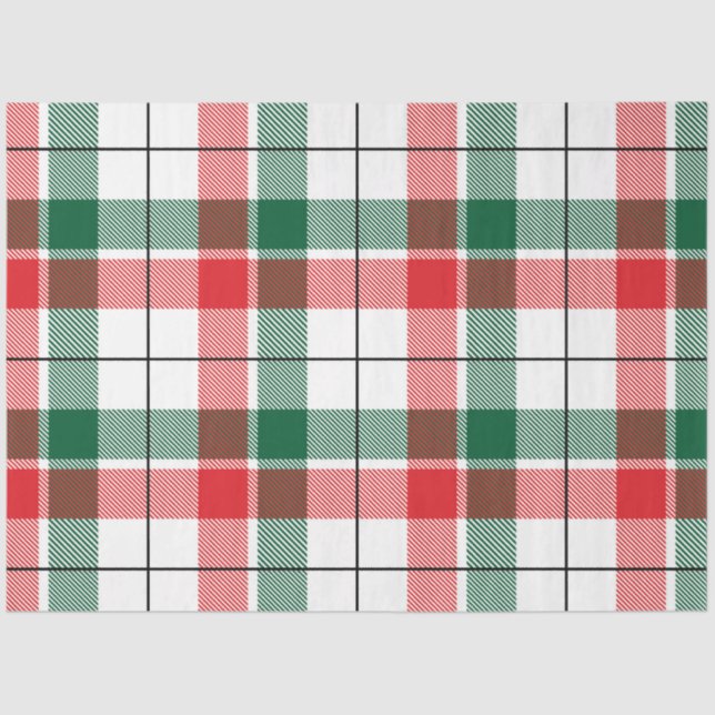 Papier Mousseline Noël Plaid Series Design 7 (Recto)