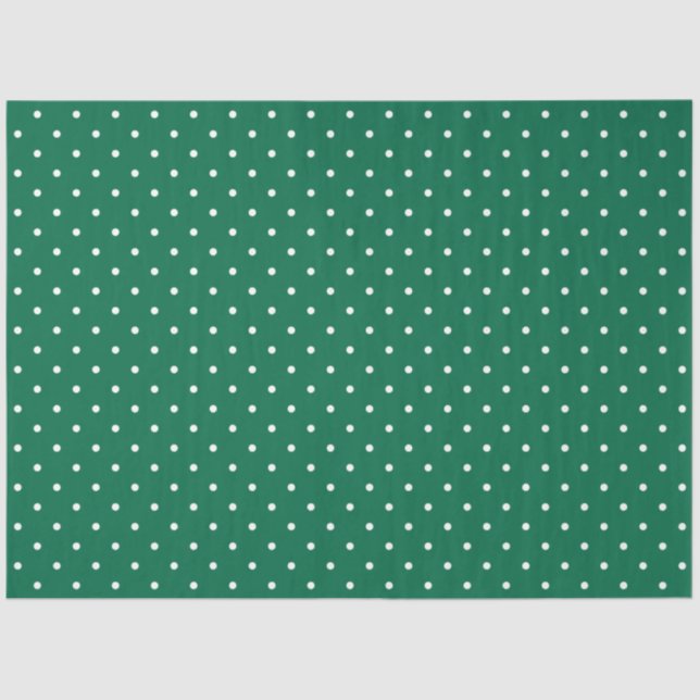 Papier Mousseline Noël Pois moderne et vert (Recto)