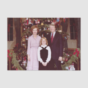 Papier Mousseline Noël Président James Jimmy Carter Maison Blanche
