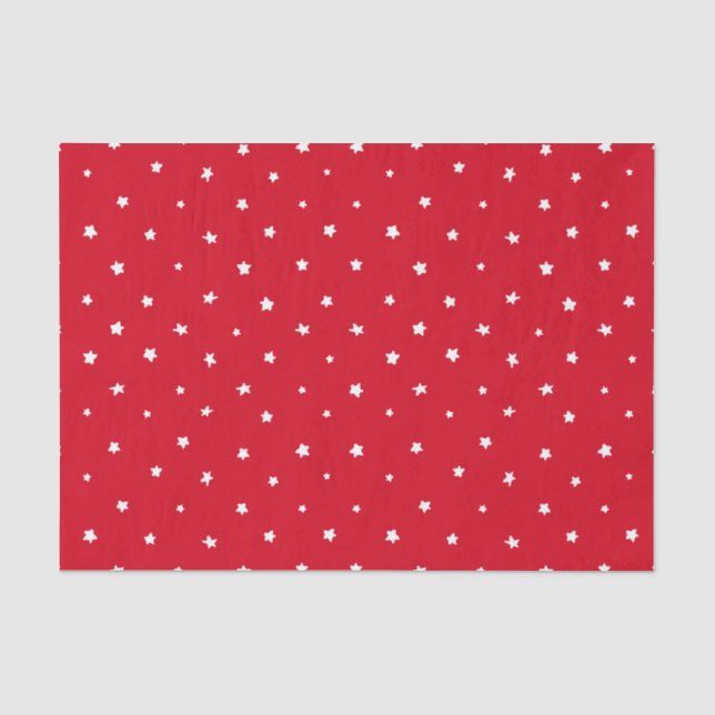 Papier Mousseline Noël Red White Stars vacances Whimsical (Recto)