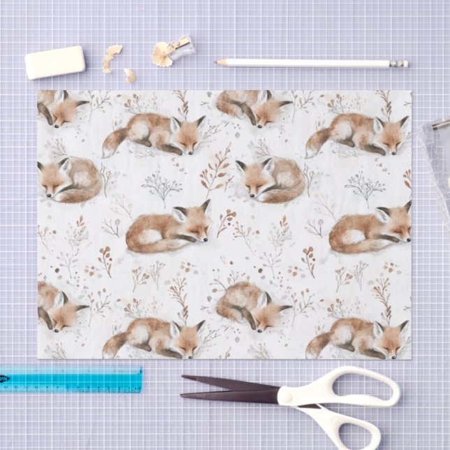 Papier Mousseline Noël Renards Coquets (Artisanat)