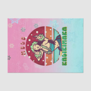 Papier Mousseline Noël rétro, Mele Kalikimaka Hula Dancer