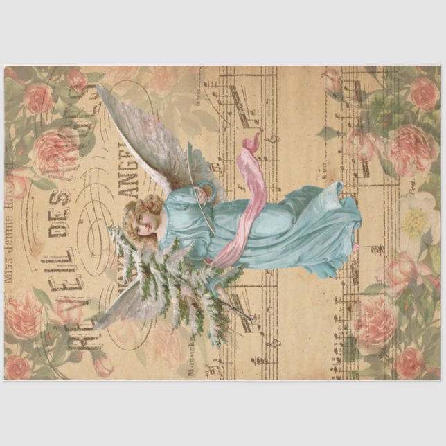 Papier Mousseline Noël rose (Recto)