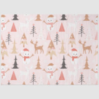 Noël rose mignon Arbre de Noël Snowman Reindeer