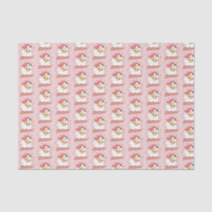 Papier Mousseline Noël rose Père Noël Holiday