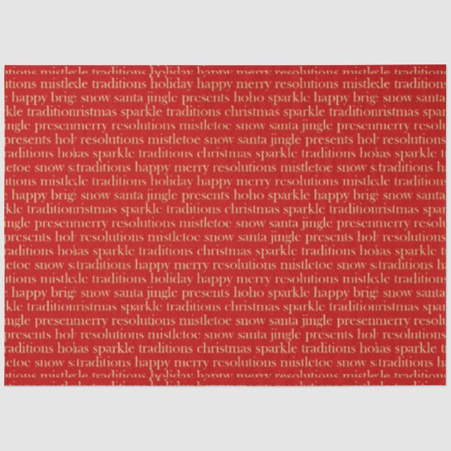 Papier Mousseline Noël rouge et or Joyeux Noël (Recto)