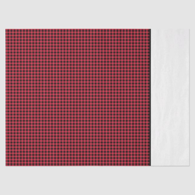Papier Mousseline Noël Rouge noir Motif deux tons classique (Recto)