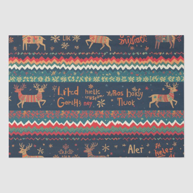 Papier Mousseline Noël Salutations motif Design (Recto)