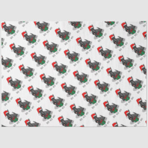 Papier Mousseline Noël Santa Hat Scottish Terrier (noir) mignonne