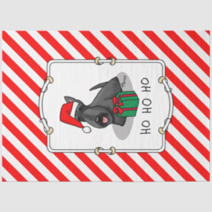 Papier Mousseline Noël Santa Hat Scottish Terrier (noir) mignonne